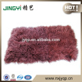 Wholesale Pure Long Hair Mongolian Tibet Lamb Fur Plates Dyed Double Colour